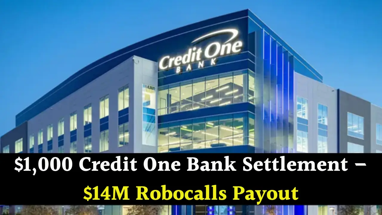 $1,000 Credit One Bank Settlement